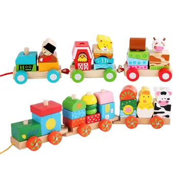 Деревянные паровозики, гладкая привлекательная забавная Классическая деревянная игрушка для малышей, Детские игрушки, Деревянный поезд, для малышей
