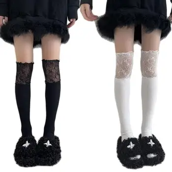 1 пара женских носков выше колена, теплые длинные чулки, грелка для ног для женщин, девочек, повседневная одежда или косплей