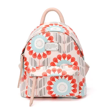 Рюкзак, модная женская маленькая сумка большой емкости, универсальный тренд для путешествий и отдыха, цветочный дизайн.