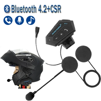 Bluetooth 4.2 Гарнитура для мото шлема Беспроводные стереонаушники громкой связи Наушники для мотоциклетного шлема MP3 Динамик чип CSR8635