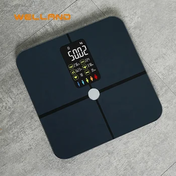 Электронные цифровые Весы Welland Big VA LCD Smart для определения состава жировых отложений с отслеживанием частоты сердечных сокращений и баланса тела