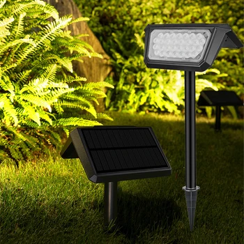 Солнечные фонари Наружные водонепроницаемые 24 светодиодных 2200 мАч солнечных батарей Садовые точечные светильники во дворе для украшения наружного ландшафта