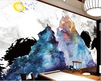 beibehang behang Современная ручная роспись тушью пейзаж минимализм новый китайский стиль фоновые обои обои для стен 3 d