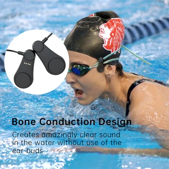 Мода для плавания, Bluetooth-наушники с реальной костной проводимостью, Беспроводные IPX8, Водонепроницаемые Наушники 8 ГБ MP3, очки-клипсы, гарнитура TWS