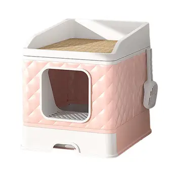 Ящик для кошачьего туалета, портативные складные принадлежности для домашних животных, Выдвижной прочный туалет для домашних животных для маленьких и крупных кошек