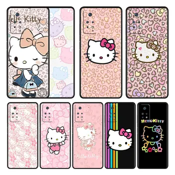 Hello Kitty Красно-Розовый Чехол Для телефона с Бантиком Redmi Note 11 9S 10 9 8 Pro 7 8T Redmi 9A 9C K40 10C K40s Черный Чехол TPU Funda