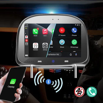 Универсальный 9-дюймовый светодиодный ЖК-экран, монитор подголовника автомобиля, мультимедийный плеер для развлечений на заднем сиденье, Беспроводной CarPlay/ Android Auto