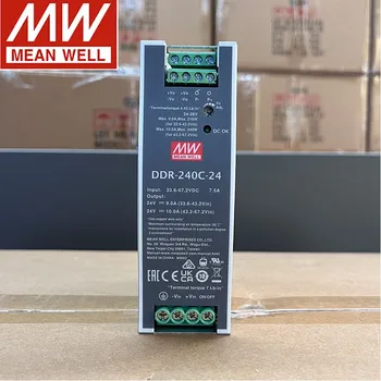Блок питания MEAN WELL серии DDR-240 мощностью 240 Вт с тонким преобразователем постоянного тока на DIN-рейке DDR-240B-24/48 DDR-240C-24/48 DDR-240D-24/48