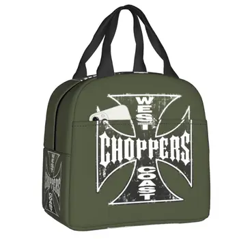 Сумка для ланча West Coast Iron Cross Choppers с термоохладителем, изолированный ланч-бокс для женщин, детей, школы, работы, продуктов для пикника, сумки-тоут