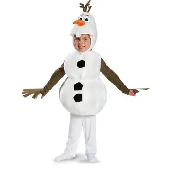 Боди для косплея в стиле аниме, удобный плюшевый очаровательный детский костюм Олафа на Хэллоуин для малышей, праздничная одежда для снеговика из мультфильма