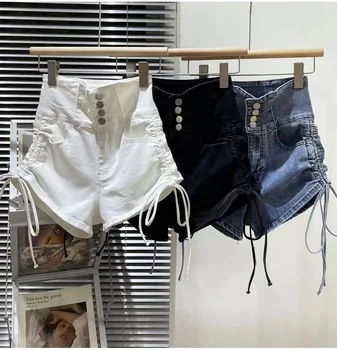 2023 Новые оптовые джинсовые шорты для девочек, летние модные детские шорты 3-8 лет