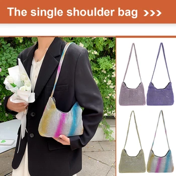 Модная женская сумочка со стразами, сверкающий вечерний клатч, сумки-тоут, Женская сумочка подмышками, сумки через плечо.