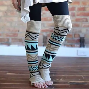 Женские Зимние весенние гетры для ног с отделкой по колено, утепляющие леггинсы для ботинок, однотонные утеплители для тела polainas
