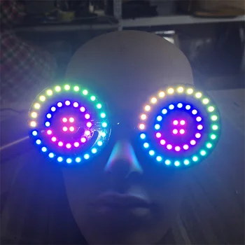 RGB Dreamcolor LED Люминесцентные очки Glow Party Светодиодные очки USB Перезаряжаемые с подсветкой Очки Rave Eye Костюм для вечеринки в ночном клубе