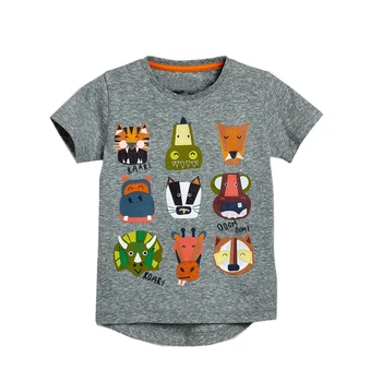  летняя одежда для маленьких мальчиков, детские футболки с короткими рукавами, хлопковые брендовые забавные футболки с животным принтом