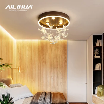 Светлый роскошный потолочный светильник для спальни 2022 новая звезда Instagram creative bird теплое романтическое освещение в главной спальне