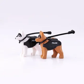 Фиксирующая Полицейская Собака Черный белый Военный спецназ MOC Оружейные Аксессуары Строительные Мини-блоки Кирпичи Фигурки Развивающие Игрушки