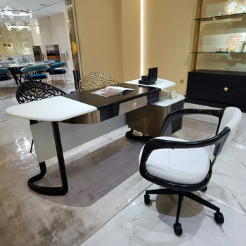 Легкий роскошный современный компьютерный стол итальянского дизайнера, модный стол высокого класса, стол босса