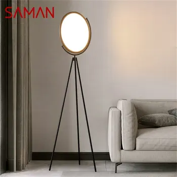 SAMAN Nordic Винтажный Торшер Простой современный светодиодный светильник для домашнего декора гостиной спальни