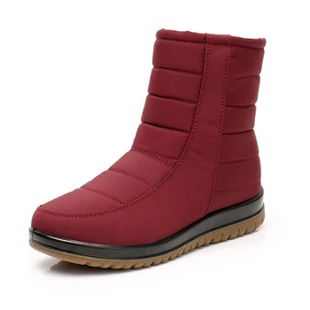 Женские теплые легкие зимние ботинки, водонепроницаемая хлопчатобумажная обувь среднего возраста для зимней носки на свежем воздухе.