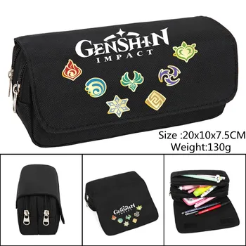 Игра Genshin Impact Element, пенал, аниме-мультфильм, косметичка для макияжа, студенческие канцелярские принадлежности, многофункциональные откидные сумки, подарок