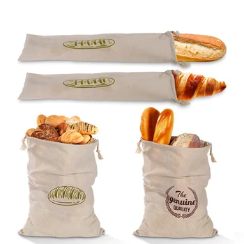 Льняной хлебный мешок многоразового использования, французский хлеб на длинной палочке, хлопковый моющийся пакет для хранения продуктов, рот, хлебный мешок
