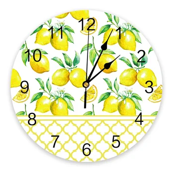 Фруктовые Свежие Лимонно-желтые Марокканские Настенные часы из ПВХ Современный дизайн Украшения гостиной Настенные часы Home Decore Настенные цифровые часы