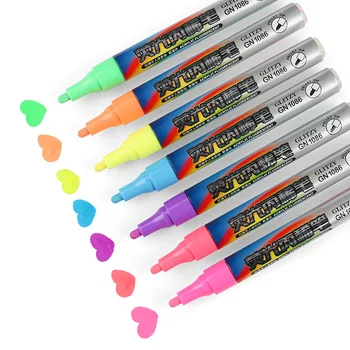 GuangNa Набор фломастеров 7 цветов, Флуоресцентный Пропиленовый акрил, Водонепроницаемые ручки для граффити ручной работы, для студентов