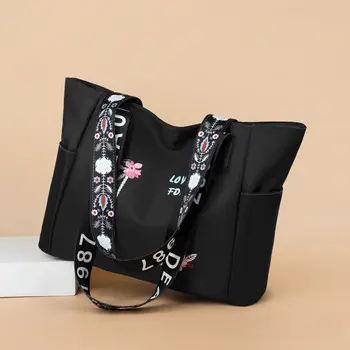 Женские сумки, сумки через плечо, 2022 Новая дизайнерская сумка с вышивкой, водонепроницаемые Оксфордские сумки для покупок, кошельки