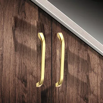 1 шт. Черная Золотистая Серебристая ручка из нержавеющей стали для дверцы кухонного шкафа, мебельного ящика, Фурнитуры, ручки для тяги