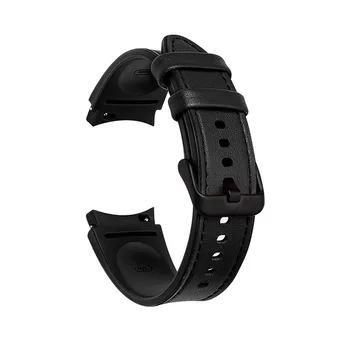 Силиконовый кожаный ремешок без зазоров Для Samsung Galaxy Watch 5 Pro ремешок Для Galaxy watch5 40/44 мм Браслет С Изогнутым Концом
