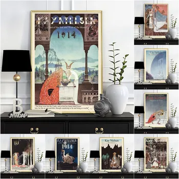 Выставка классических иллюстраций Кей Нильсен, Музейный плакат, принты персонажей, картина на холсте, Настенная картина в гостиной, декор для стен