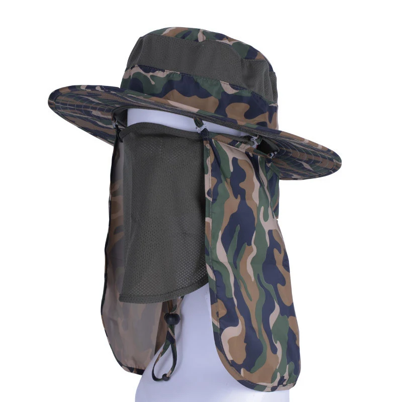 Кепка для рыбалки на открытом воздухе, складной зонт, походные шляпы для кемпинга, защита от ультрафиолета, чехол для лица и шеи, камуфляжные спортивные кепки для пикника, охоты
