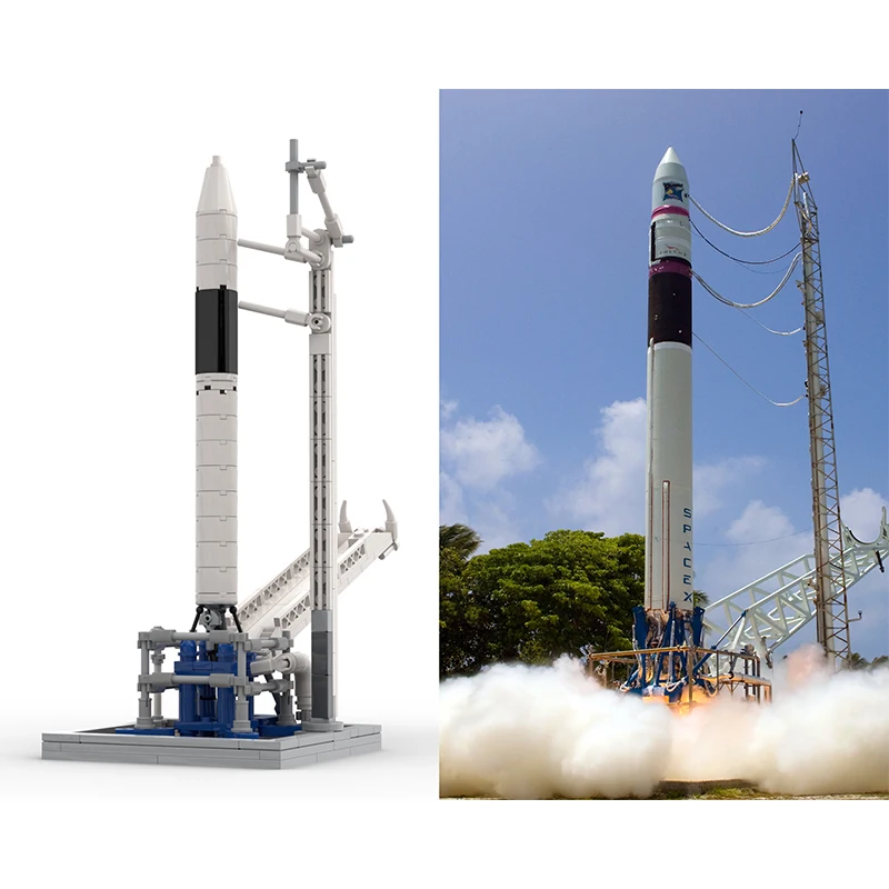 BuildMoc Стартовая площадка SpaceX Falcon 1 Saturn V Набор строительных блоков Ракета-носитель Falcon 9 Искусственный спутник земли игрушка