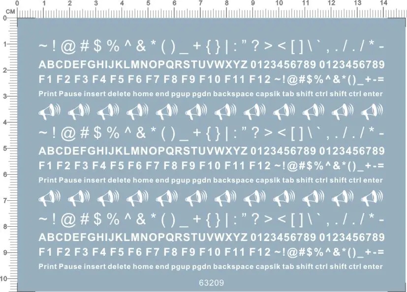 Супер Детализированные буквы, цифры, маркировка клавиатуры, набор моделей, наклейка с водной горкой